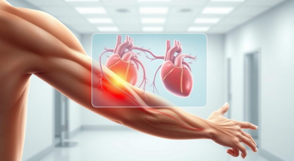 Entenda se dor no braço direito pode ser infarto Dor no braço direito pode ser infarto
