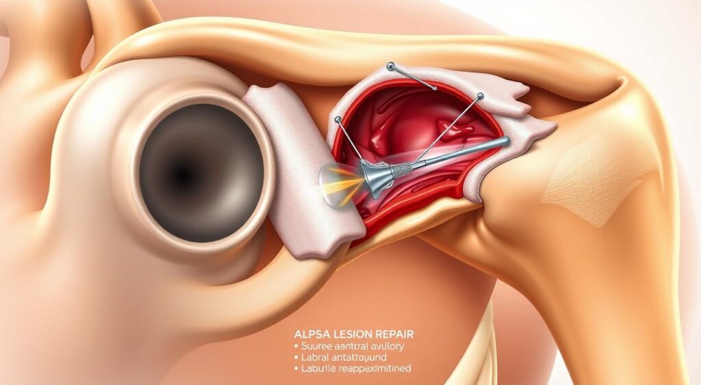 Reparo de lesão ALPSA (avulsão periosteal labral anterior) reparo de lesão ALPSA